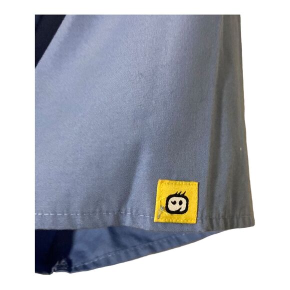 WonderWink 6016 Women's Large Ceil Blue Origins Bravo V-Neck Scrub Top EUC - Picture 3 of 7